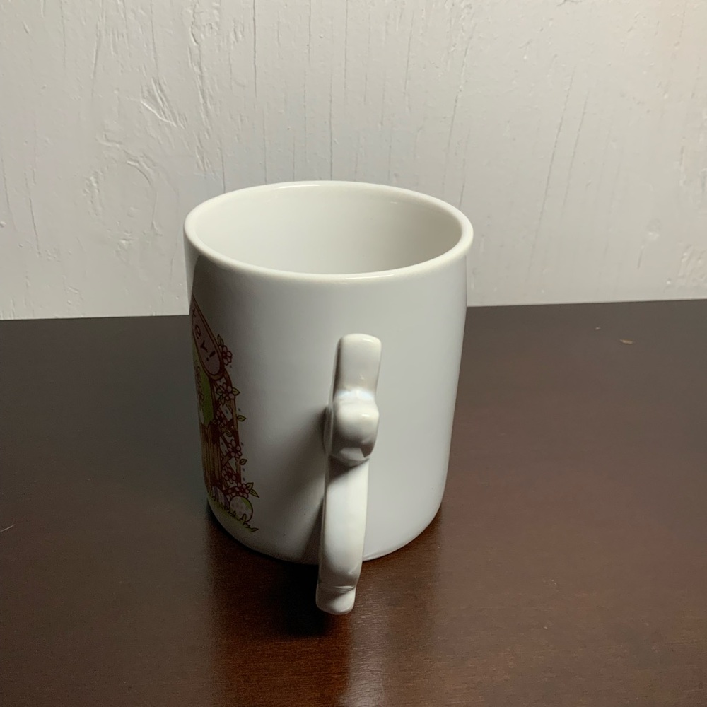 Vintage Taiwan Happy Easter White Bunny Handle Mug Floral Rabbit Cottagecore - Picture 5 of 7